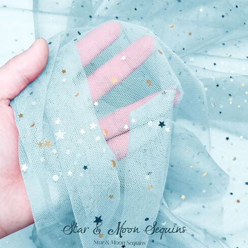 Horbaunal Snowflake Sheer Fabric 3 Yard, Light Blue Silver Foil Tulle Fabric by The Yard, 59" Wide Snowflake Fabric Organza Fabric Tablecloth for Frozen Birthday Wedding Party in Saudi Arabia