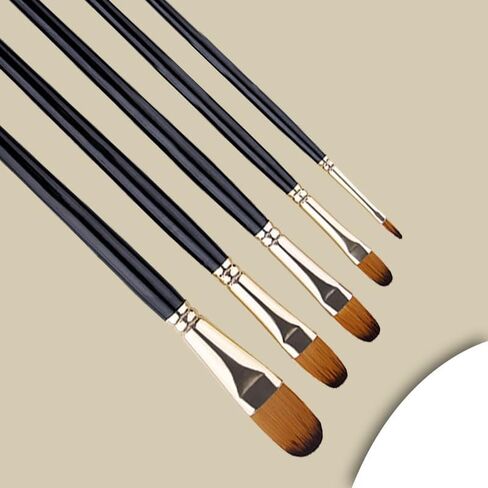 5-Pack Watercolor Brush Set, Paint Brushes Nylon Hair Brushes for Face Nail Art, Canvas, All Purpose Oil Watercolor Painting Artist Professional- Nail Round in Saudi Arabia