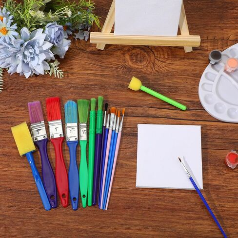 90 Pcs All Purpose Paint Brush Set Bulk for Acrylic and Washable Paints, Easy to Clean and Hold, Round and Flat Brushes, Great with Watercolors in Saudi Arabia