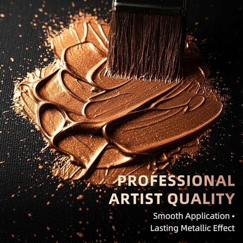 Falling in Art Gold Metallic Acrylic Paint, 33.8 Oz Heavy Body Gold Leaf Paint, Non-Toxic Art Paints for Metal, Furniture, Canvas, and DIY Crafts in Saudi Arabia