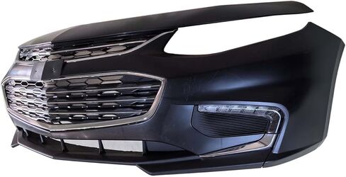 Front Bumper Cover Kit Compatible with 2016 2017 2018 Chevy Malibu L LS LT Hybrid Premier Sedan 2.0L 1.5L 1.8L W/Upper Grille Lower Grill & Fog Lights - Full Body Set in Saudi Arabia