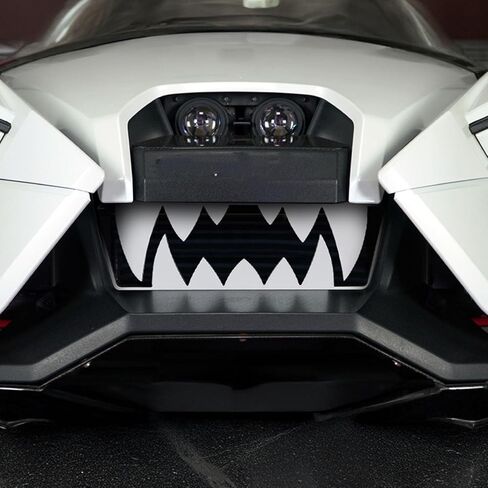 SIXRUN Front Radiator Grille Insert, Teeth Style Decoration Replacement with Coating for Polaris 2015 2025 Quick Install Without Tools (White) in Saudi Arabia