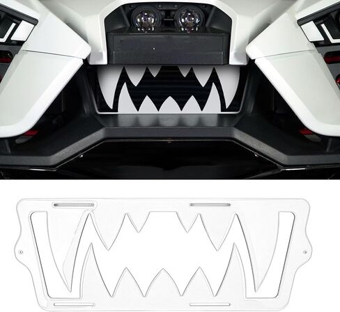 SIXRUN Front Radiator Grille Insert, Teeth Style Decoration Replacement with Coating for Polaris 2015 2025 Quick Install Without Tools (White) in Saudi Arabia