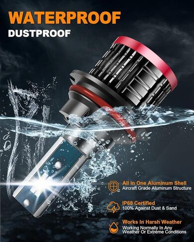 H4/9003 Light Bulb, 16000LM Super Brighter, Plug and Play,6500K Cool White H4 Off Road Light or Fog Light Bulbs Pack of 2 in Saudi Arabia