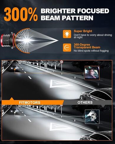 H4/9003 Light Bulb, 16000LM Super Brighter, Plug and Play,6500K Cool White H4 Off Road Light or Fog Light Bulbs Pack of 2 in Saudi Arabia