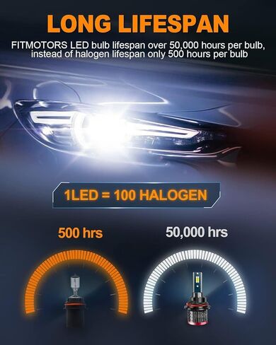 H4/9003 Light Bulb, 16000LM Super Brighter, Plug and Play,6500K Cool White H4 Off Road Light or Fog Light Bulbs Pack of 2 in Saudi Arabia