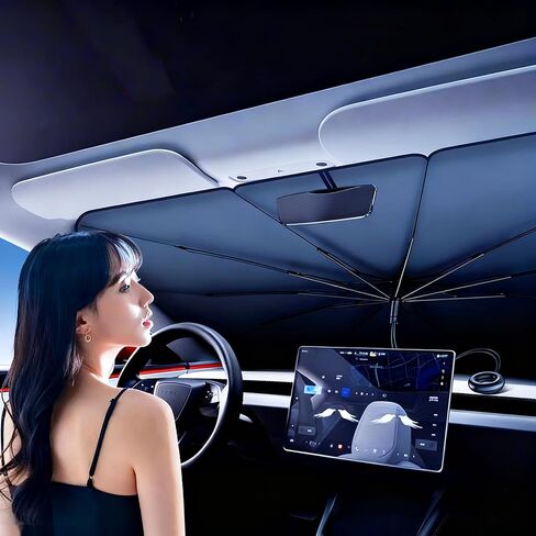 Car Windshield Sunshade UV Blocking Foldable Adjustable, 125cm(50") L x 65cm(26") W in Saudi Arabia