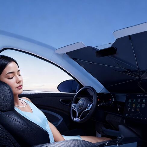 Car Windshield Sunshade UV Blocking Foldable Adjustable, 125cm(50") L x 65cm(26") W in Saudi Arabia