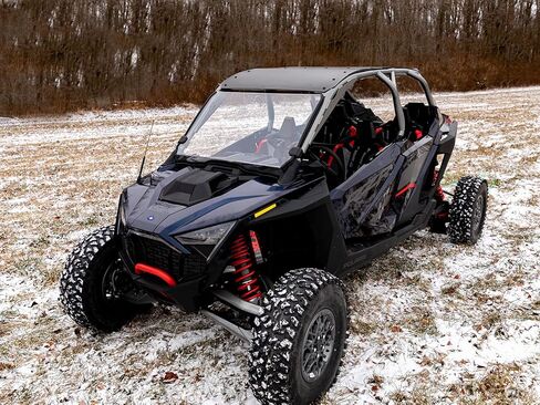SuperATV Scratch-Resistant Full Windshield for 2022-2024 Polaris RZR Pro R 4 | 1/4" Polycarbonate-250X Stronger than Glass | Hard Coated | Protects Against Debris | Includes Pre-installed Bulb Seal in Saudi Arabia