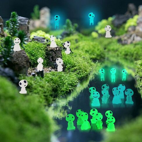 20PCS Mini Glow in Dark Tree Elves,Luminous Resin Ghost Micro Miniature Tiny Alien Figures for Garden Moss Landscape Aquarium Decoration DIY Terrarium Crafts in Saudi Arabia