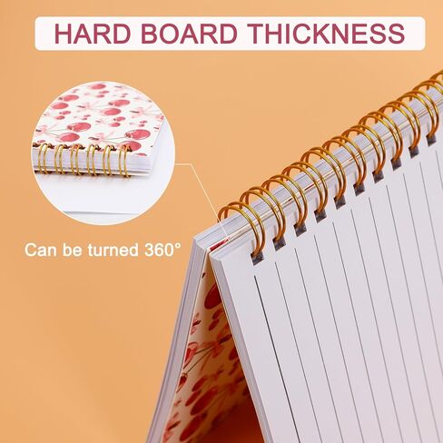 Coquette Pink Bow Cherry Spiral Notebook، مجلة Preppy الجمالية اللطيفة باللون الوردي، 5.5 × 8.3 في دفتر ملاحظات حلزوني بغلاف مقوى لتدوين الملاحظات، واللوازم المدرسية in Saudi Arabia