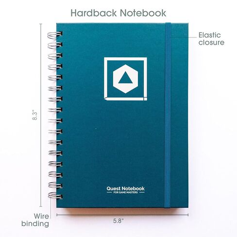 Roll & Play Press Game Master's Quest Notebook: 120 page, A5 hardback world-building journal for character, setting and plot notes, with lined, gridded and hex paper in Saudi Arabia