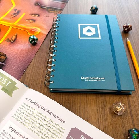 Roll & Play Press Game Master's Quest Notebook: 120 page, A5 hardback world-building journal for character, setting and plot notes, with lined, gridded and hex paper in Saudi Arabia