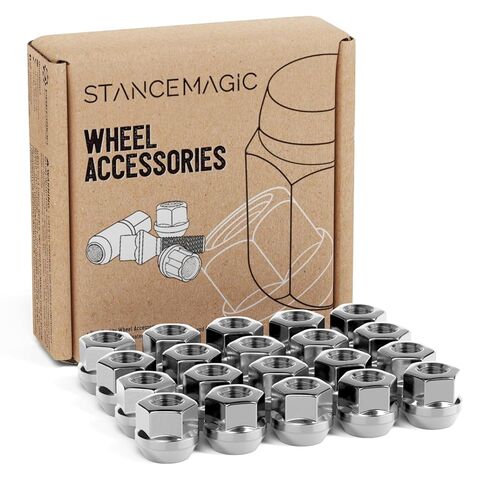 20pcs Black Open End Lug Nuts - Metric 14x1.5 Thread Size - 0.81" Length - Cone Conical Taper Acorn Seat - 19mm 3/4" Hex Head - Compatible with Many Acura Honda Lexus Kia Mazda Mitsubishi Toyota in Saudi Arabia