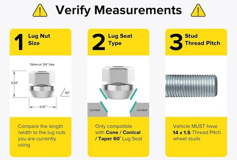 20pcs Black Open End Lug Nuts - Metric 14x1.5 Thread Size - 0.81" Length - Cone Conical Taper Acorn Seat - 19mm 3/4" Hex Head - Compatible with Many Acura Honda Lexus Kia Mazda Mitsubishi Toyota in Saudi Arabia