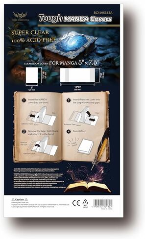 [PackageLand] Clear Manga Book Covers – Fits Japanese Comics – 50 Pack – 195 x 355mm (7.68" x 13.98") – Thick 40 Micron OPP Sleeves for Archival Protection in Saudi Arabia