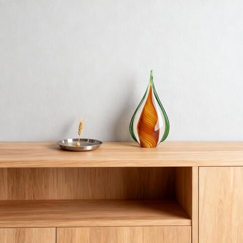 DOVDOV Blown Glass Sculpture, Green Glass Art Collection Statue, Unique Mediterranean Decorative Glass, Suitable for Office, Bookshelf, Dresser, Living Room Coffee Table, Mantelpiece Filling in Saudi Arabia