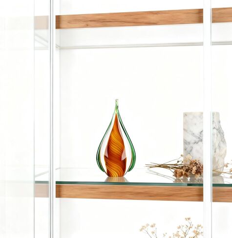 DOVDOV Blown Glass Sculpture, Green Glass Art Collection Statue, Unique Mediterranean Decorative Glass, Suitable for Office, Bookshelf, Dresser, Living Room Coffee Table, Mantelpiece Filling in Saudi Arabia