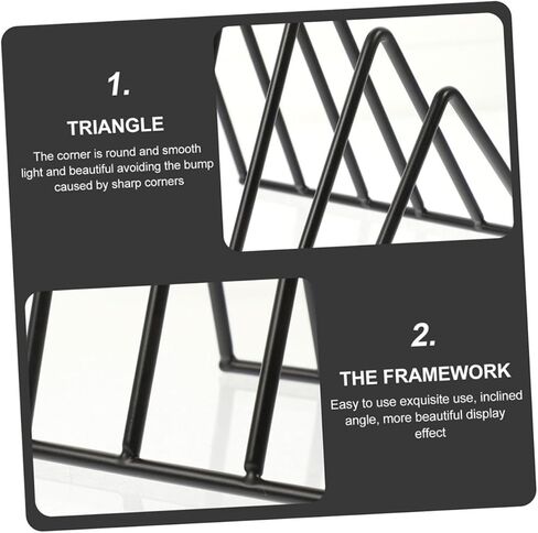 Gadpiparty 2pcs Triangle Iron Desktop Book Rack Metal File Organizer for Heavy Books Multi-Functional Bookends Decorative Design Suitable for Home and Office Use in Saudi Arabia