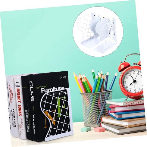 رف كتب فني حديدي قابل للطي من ABOOFAN، منظم كتب شبكي أبيض قابل للتوسيع، حجم قابل للتعديل لسهولة الاستخدام in Kuwait