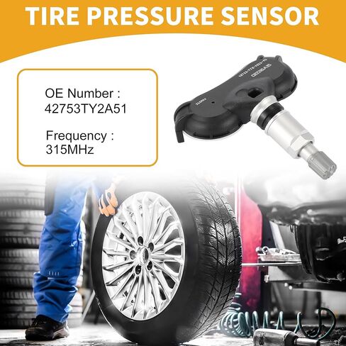 Tire Pressure Sensor No.42753TY2A51 Car Inner Tire Pressure Monitoring Sensor for Acura TL 2009-2014 Metal Rubber Plastic Black Durable 4Pc in Saudi Arabia