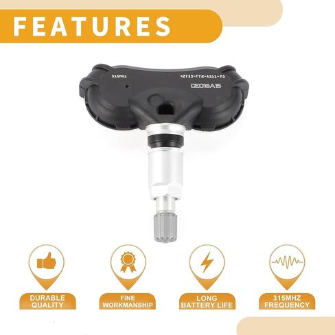 Tire Pressure Sensor No.42753TY2A51 Car Inner Tire Pressure Monitoring Sensor for Acura TL 2009-2014 Metal Rubber Plastic Black Durable 4Pc in Saudi Arabia