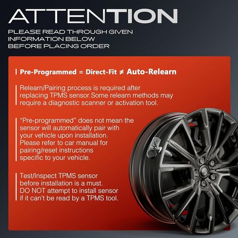 مستشعر مراقبة ضغط الإطارات TPMS مبرمج مسبقًا 4 قطع من A-Premium - متوافق مع Ford E-150، E-250، E-350 Econoline، E-350 E-450 Super Duty، F-250 F-350 F-450 F-550 Super Duty - 315 ميجاهرتز in Saudi Arabia