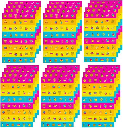The Dreidel Company Hanukkah Stickers Sticker Pieces, Great for Arts and Crafts, Hanukkah Decoration, Party Favors, 270-Stickers (Style 5) in Saudi Arabia