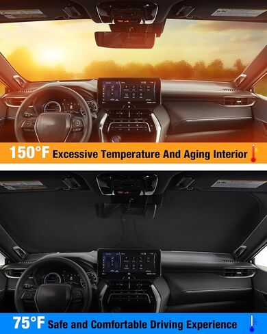 Neverland Custom Fit Windshield Sun Shade for Tesla Model Y 2020-2025, 210D Oxford Front Window Sunshade Visor - Block 99% UV, Keep Vehicle Cool, Screen Protection & Camping Privacy Accessories in Saudi Arabia