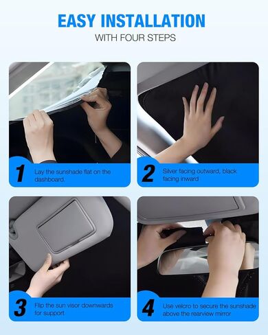 Neverland Custom Fit Windshield Sun Shade for Tesla Model Y 2020-2025, 210D Oxford Front Window Sunshade Visor - Block 99% UV, Keep Vehicle Cool, Screen Protection & Camping Privacy Accessories in Saudi Arabia