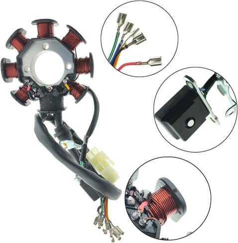 AC 8 Coil Magneto Stator 5 Wires Alternator Compatible with CG Engines 125cc 150cc 200cc 250cc ATV Quad Moped Buggy Dirt Pit Pro Dirt Bike Go Kart TaoTao Sunl Zongshen Lifan in Saudi Arabia