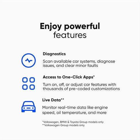 OBDeleven OBD2 Diagnostic Code Reader scan Tool, Bluetooth Scanner for Audi Seat Cupra Skoda Volkswagen BMW Mini (Android & iOS, Next Gen Pro Pack) in Kuwait