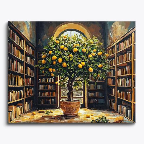 Craftoria Paint by Numbers for Adults 40"x50"cm NO Framed Bookstore Corner 48 Colors in Saudi Arabia