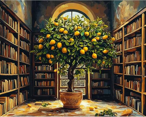 Craftoria Paint by Numbers for Adults 40"x50"cm NO Framed Bookstore Corner 48 Colors in Saudi Arabia