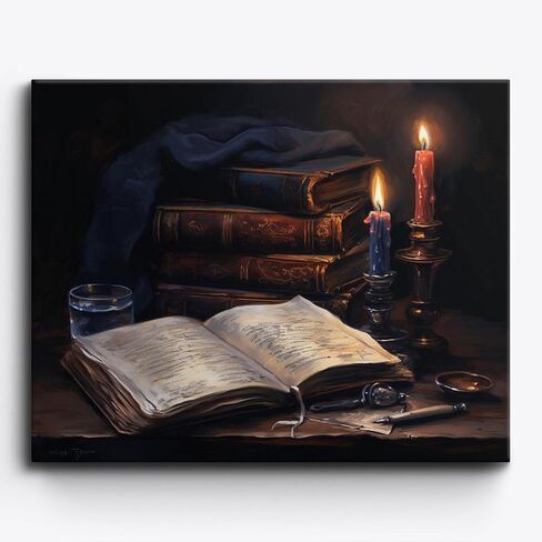 Craftoria Paint by Numbers for Adults 40"x50"cm NO Framed Bookstore Corner 48 Colors in Saudi Arabia