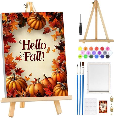 MOGTAA Halloween Paint by Numbers Kit for Adults Beginners with Frame, Skull Adult Paint by Number Kits on Canvas with Easel, Easy DIY Birds Oil Painting Kits for Home Decor, 8x12in in Saudi Arabia