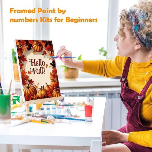 MOGTAA Halloween Paint by Numbers Kit for Adults Beginners with Frame, Skull Adult Paint by Number Kits on Canvas with Easel, Easy DIY Birds Oil Painting Kits for Home Decor, 8x12in in Saudi Arabia