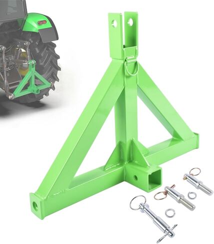 Heavy-Duty 3-Point Quick Hitch with 2" Towing Ball & Drawbar Attachment, 3PT Trailer Hitch Receiver with Hook Replacement for Kubota, John Deere Category 1 Tractors & Farm Equipment Black Mixizap in Kuwait