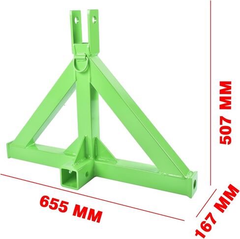 Heavy-Duty 3-Point Quick Hitch with 2" Towing Ball & Drawbar Attachment, 3PT Trailer Hitch Receiver with Hook Replacement for Kubota, John Deere Category 1 Tractors & Farm Equipment Black Mixizap in Kuwait