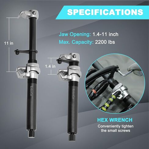 أداة ضاغط زنبركي لفائف من ReluxGo قطعتان من ضاغط زنبركي شديد التحمل من Macpherson Strut مع دعامة أمان لشاحنة السيارة ATV UTV، سعة 2200 رطل، أداة ضغط زنبركية ملفوفة in Kuwait