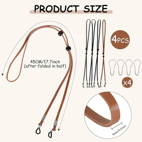 Idrese 4 Pieces Leather Hat Chin Straps for Men and Women Removable Cap Chin Cord 50cm Stampede Strings for Cowboy and Sun Hat in Saudi Arabia