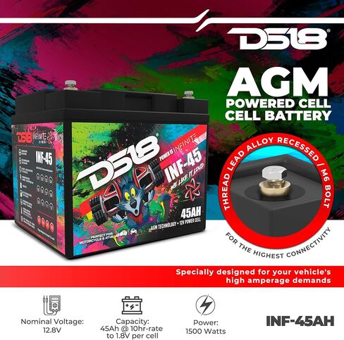 DS18 INF-45AH INFINITE 45 AH 1500 Watts AGM Power Cell 12 Volt Battery M5 Terminal Bolt in Saudi Arabia