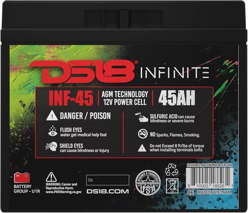 DS18 INF-45AH INFINITE 45 AH 1500 Watts AGM Power Cell 12 Volt Battery M5 Terminal Bolt in Saudi Arabia