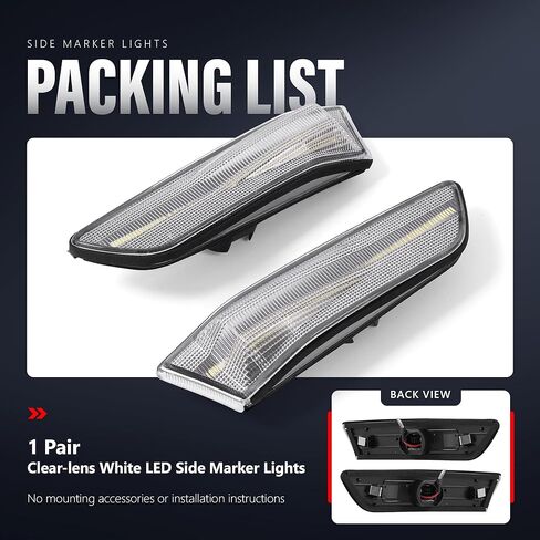 LED Front Side Marker Light Pair Compatible with 2003-2007 Infiniti G35 2D Coupe/2002-2007 Nissan Skyline V35 Coupe Replacement for IN2551108 IN2550108 Clear Lens White LED in Saudi Arabia