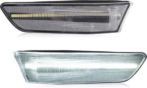 LED Front Side Marker Light Pair Compatible with 2003-2007 Infiniti G35 2D Coupe/2002-2007 Nissan Skyline V35 Coupe Replacement for IN2551108 IN2550108 Clear Lens White LED in Saudi Arabia