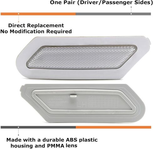 iJDMTOY Euro Black Smoked Reflective Lens Front Bumper Side Markers Compatible With Audi 2018-2020 Q5 SQ5, Replace OEM Amber Reflectors in Saudi Arabia