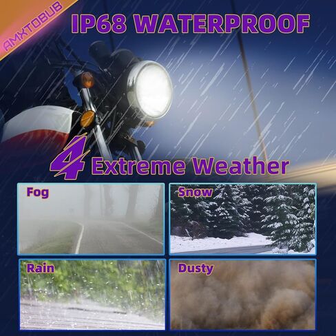headlight assembly Square 5 inch head light headlamp for Honda XR250 XR250L XR650L XR650R, high and low beam 6000K White/Amber DRL,IP68 Waterproof Plug & Play DOT Approved in Kuwait