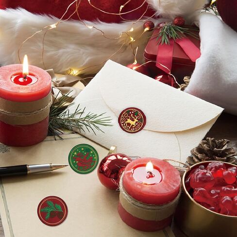 CRASPIRE 7Pcs Merry Christmas Wax Seal Stamp Set Sealing 6 Styles Stamps 25mm Heads+1Pc Wood Handle Snowflake Santa Claus Pinecones Deer for Xmas Party Envelope Invitation Cards Gift Wrapping Crafts in Saudi Arabia