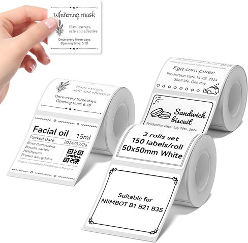 NIIMBOT 2 Rolls Labels for B1/B21/B3S Label Maker, 34 x 34 mm (1.34'' x 1.34'') 200 Labels/Roll, Thermal Label Tape for Home Office Small Business Labeling Tape Replacement(Colorful) in Saudi Arabia