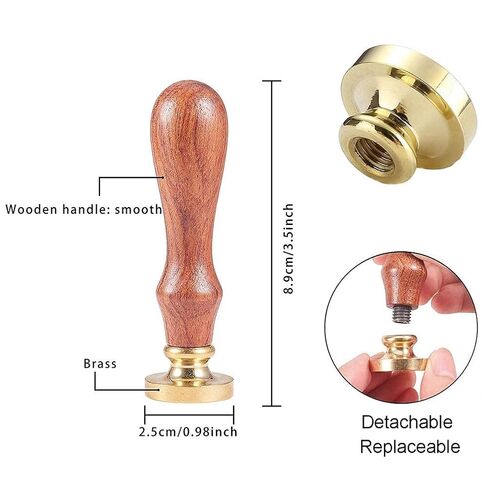 CRASPIRE Thistle Wax Seal Stamp Sealing Wax Stamps Plant 25mm Retro Removable Brass Seal Wood Handle for Wedding Invitations Envelopes Gift Packing Decoration Craft Adhesive Waxing in Saudi Arabia
